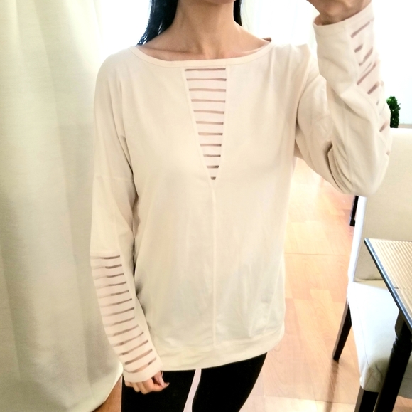 Nordstrom Tops - Nordstrom Ballet Pink Long Sleeve Sheer Crewneck